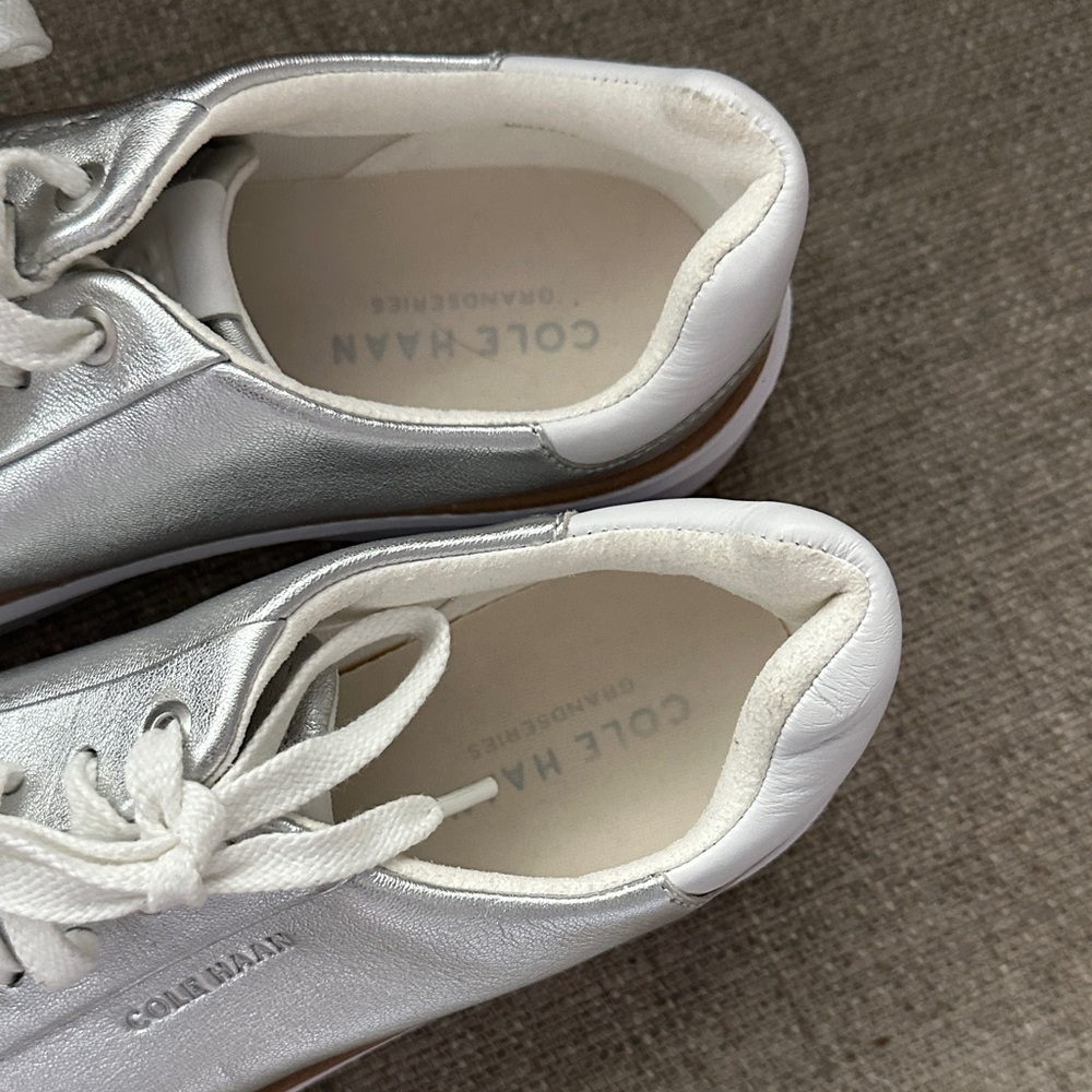 Cole Haan Women's Metallic Silver Sneakers size 7.5 - Picture 4 of 7